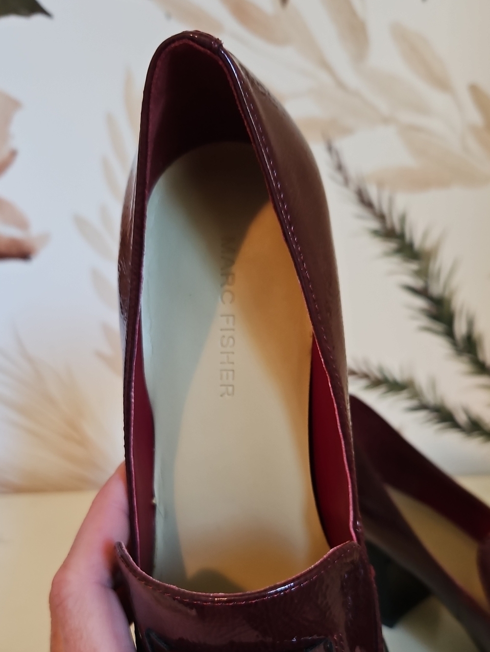 Marc Fisher Patent Tassel Heeled Loafers, aroon Oxblood, 8 - Picture 6 of 10